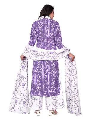 Purple printed cotton salwar 3