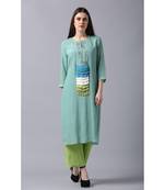 green CRAPEHAND EMBROIDERY AND MATCHIN