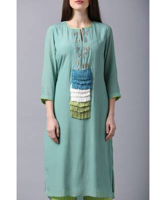 green CRAPEHAND EMBROIDERY AND MATCHIN 3