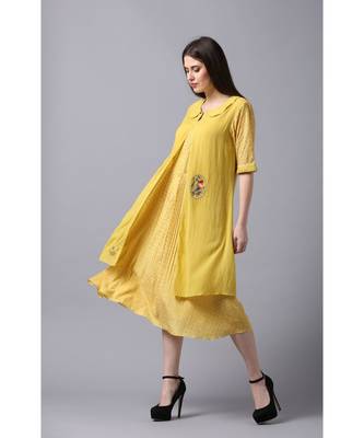 YELLOW silk hand EMBROIDERY 2