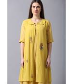 YELLOW silk hand EMBROIDERY