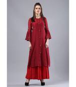 MAHROON silk hand EMBROIDERY