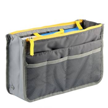 Shree Shyam Product Set of 1 Pc Grey Nylon & Polyester Travel Storage Organizer Bag, Multi Pocket Handbag Organizer 1