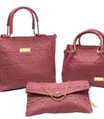 BFC-Stylish Top handel Three Bag Combo Set For Woman(3 bag set)