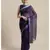 Blue Floral Printed Cotton Silk Saree With Blouse