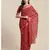 Red Floral Printed Cotton Silk Saree With Blouse