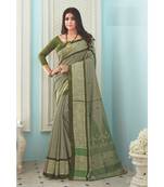 Green Woven  Cotton Silk Saree With Blouse