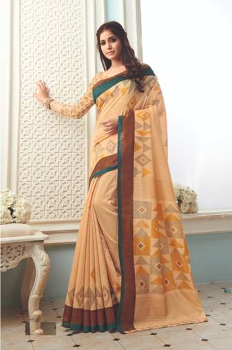 Orange Woven  Cotton Silk Saree With Blouse