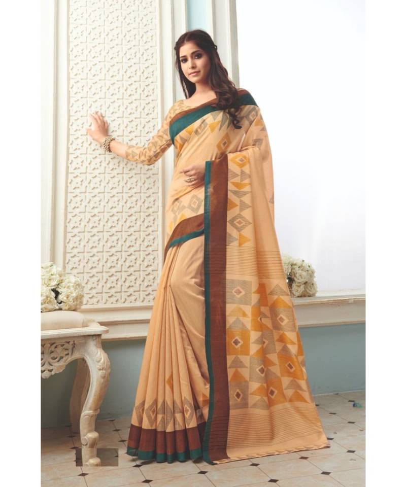 Orange Woven  Cotton Silk Saree With Blouse