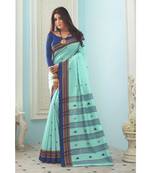 Blue Woven  Cotton Silk Saree With Blouse