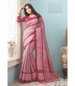 Pink Woven  Cotton Silk Saree With Blouse