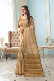 Yellow Woven  Cotton Silk Saree With Blouse