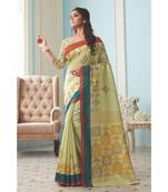 Multicolour Woven  Cotton Silk Saree With Blouse