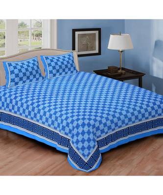 Red Printed Cotton Double Bedsheets With Pillow Cover 1