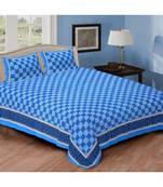 Red Printed Cotton Double Bedsheets With Pillow Cover