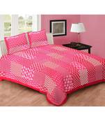 Red Printed Cotton Double Bedsheets With Pillow Cover
