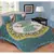 Blue Printed Cotton Double Bedsheets With Pillow Cover