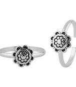 Flowery Silver Toe Ring-TR382