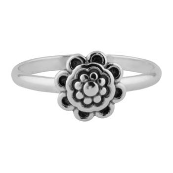 Flowery Silver Toe Ring-TR382 2