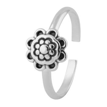 Flowery Silver Toe Ring-TR382 3