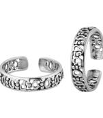 Cutout Meshed Silver Toe Ring-TR384