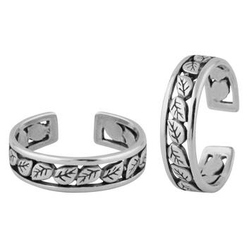 Leaflet Silver Toe Ring-TR386 1