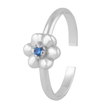Flower Zircon Silver Toe Ring-TR389 3