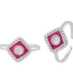 Geomatric Enamel Silver Toe Ring-TR397