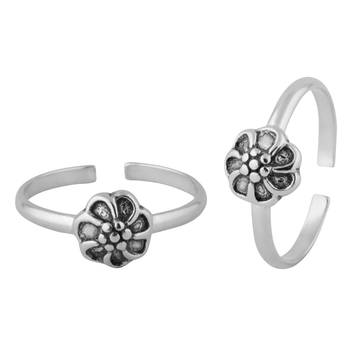 Antique Bloom Silver Toe Ring-TR400 1