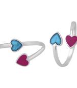 Duo openable Heart Silver Toe Ring-TR403