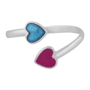 Duo openable Heart Silver Toe Ring-TR403 2