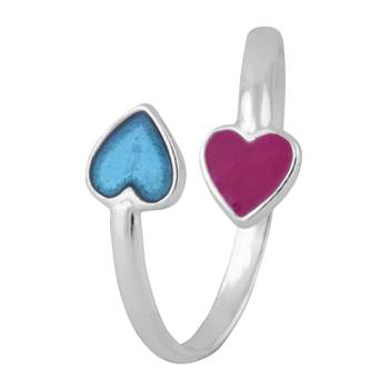 Duo openable Heart Silver Toe Ring-TR403 3