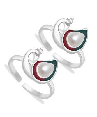 Peerless Peacock Silver Toe Ring- TR410 1