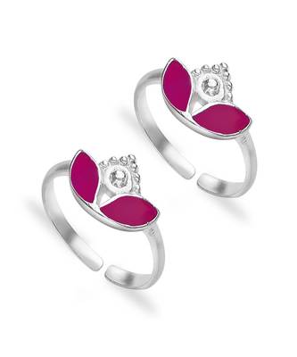 Enticing Leaf Silver Toe Ring-TR425 1