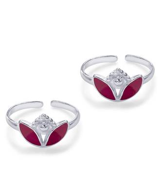 Enticing Leaf Silver Toe Ring-TR425 2