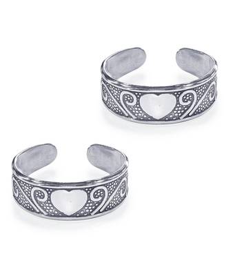 Antique Heart Silver Toe Ring-TR452 1