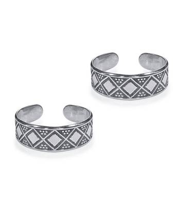 Geomatric Square Silver Toe Ring-TR453 1
