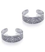 Oxidise Crafted Silver Toe Ring-TR454