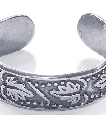 Antique Leaf Silver Toe Ring-TR457 2