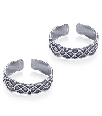 Curvy Oxidised Silver Toe Ring-TR458 1