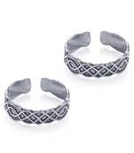 Curvy Oxidised Silver Toe Ring-TR458