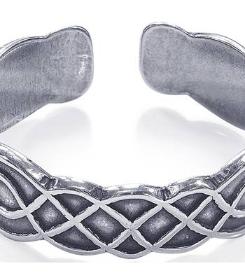 Curvy Oxidised Silver Toe Ring-TR458 2