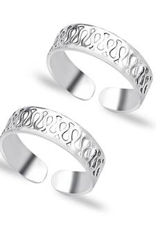Antique Oxidised Silver Toe Ring-TR463