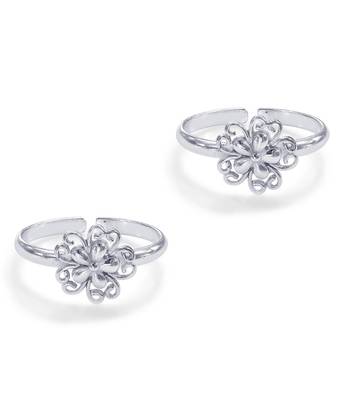 Full Blossom Silver Toe Ring-TR467 1