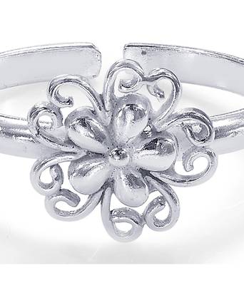 Full Blossom Silver Toe Ring-TR467 2