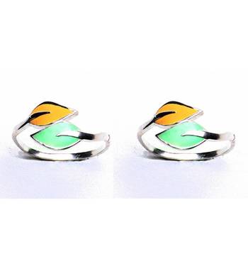 Top Openable Leaf Silver Toe Rings-TR300 1