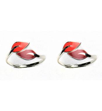 Top Openable Leaf Silver Toe Rings-TR85 1