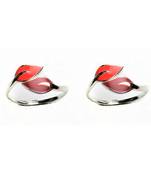 Top Openable Leaf Silver Toe Rings-TR85