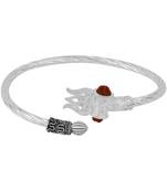 Rudraksha OM Trishul Damroo Designer Oxidized Silver Bahubali  Kada Bracelet Unisex Bracelets