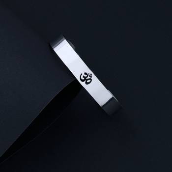 Silver Plated Stylish Bracelet Adjustable OM Design Kada  Men 4